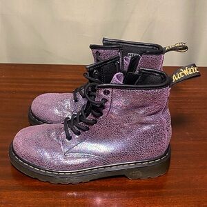 Dr. Martens Kids' Delaney  Side Zip Purple Lace-Up Boots size 2